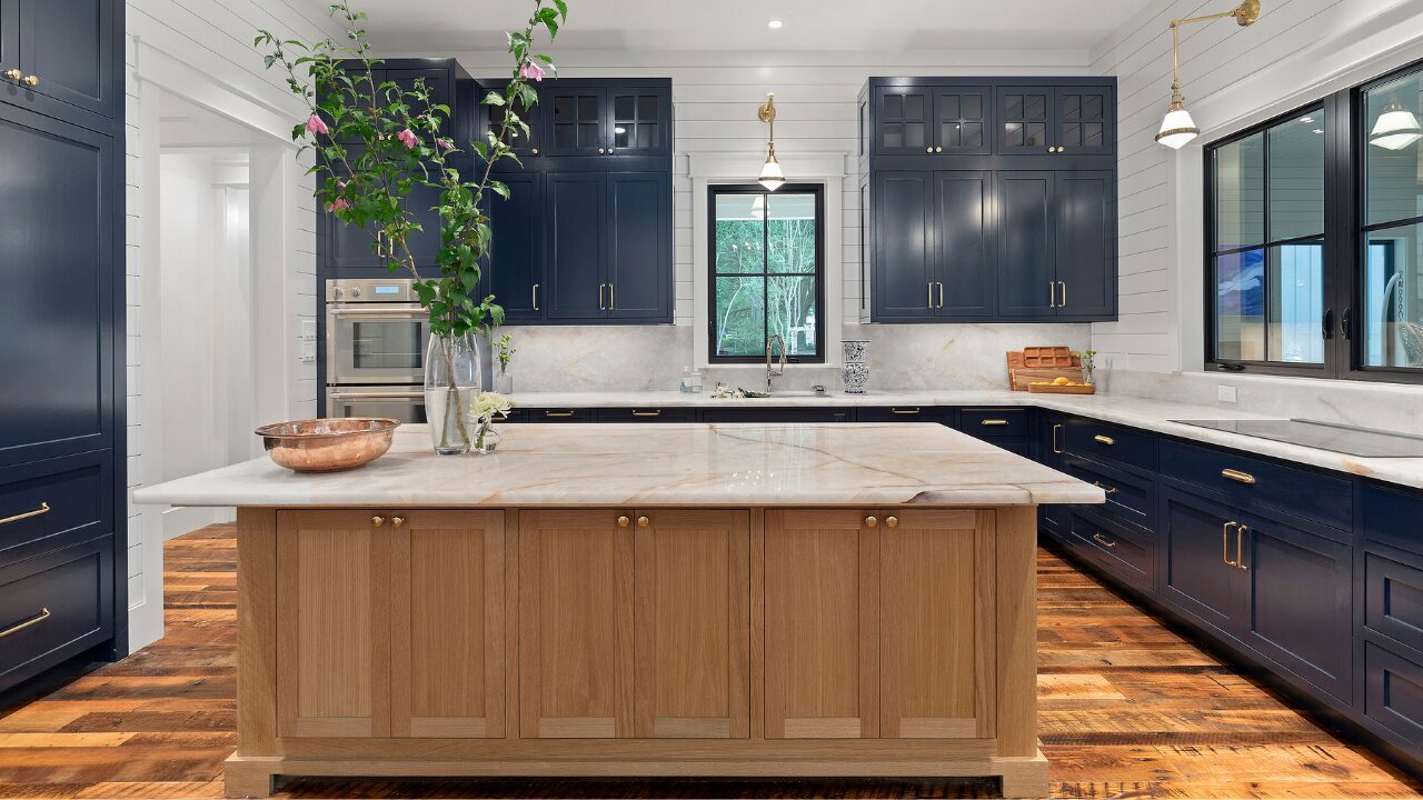 Dark Blue Stylish Kitchen by Aurora Fain